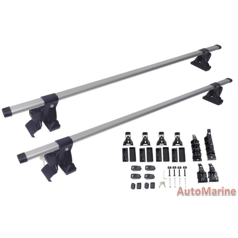 Oval Aluminium Roof Bars with 3 Types of Mount Fittings 134cm Length