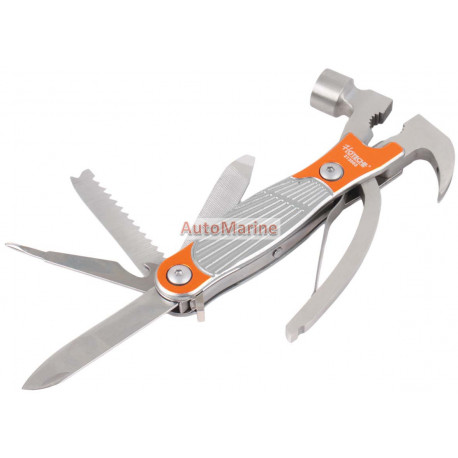 Folding Multi Tool and Hammer - 11 in 1