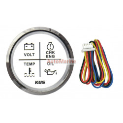 4 Function Led Warning Gauge - 52mm