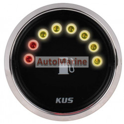 Kus LED Fuel Level Gauge - 52mm - Black Face with Silver Bezel