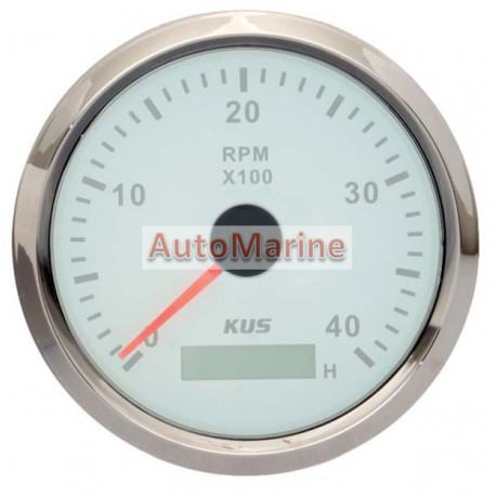 Tachometer 4000rpm - 85mm - White