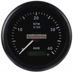 Tachometer 4000 RPM - 85mm - Black