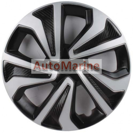 13" Silver Black Wheel Cover Set