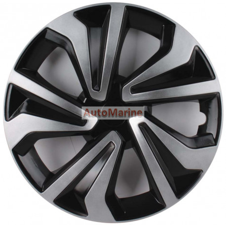 14" Silver / Black Wheel Cover Set