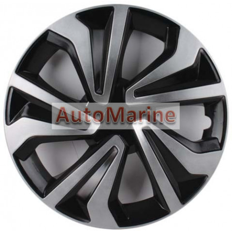 15" Silver / Black Wheel Cover Set