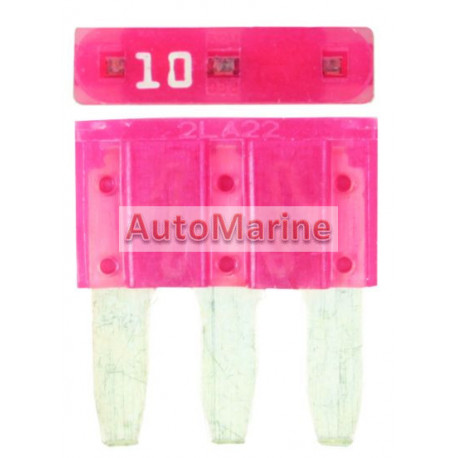 3 Pin Blade Fuse - 10 Amp - 100 Pieces