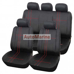 9 Piece Seat Cover Set - Trend - Red and Black