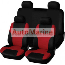 9 Piece SKINI Seat Cover Set - Red and Black