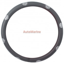 Steering Wheel Cover - Black / Soccer Balls