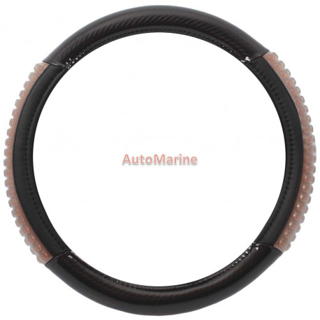Steering Wheel Cover - Black and Carbon