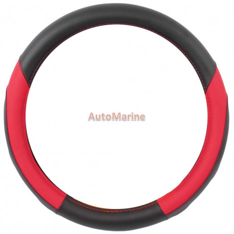 Steering Wheel Cover - Black and Red