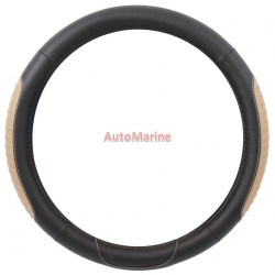 Steering Wheel Cover - Black and Beige