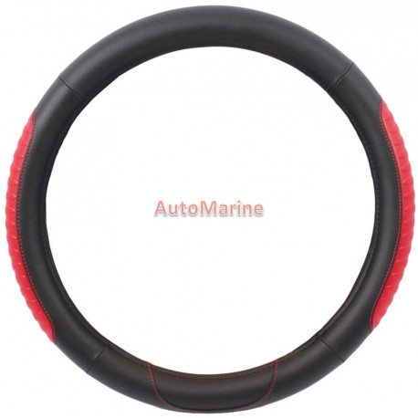 Steering Wheel Cover - Black and Red