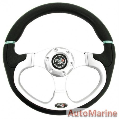 Steering Wheel - Silver and Polyeurathane