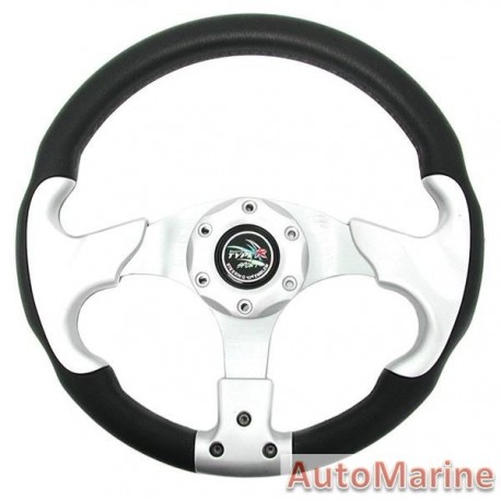 Steering Wheel - Silver and Polyeurathane