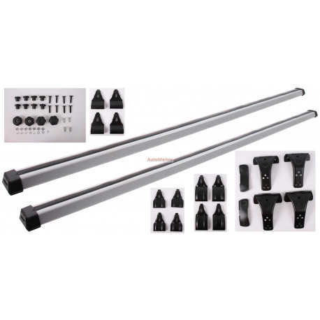 Ovall Aluminium Roof Bars with 3 Types of Mounting Fittings