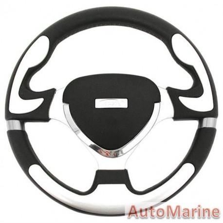 Steering Wheel - Silver and Polyeurathane
