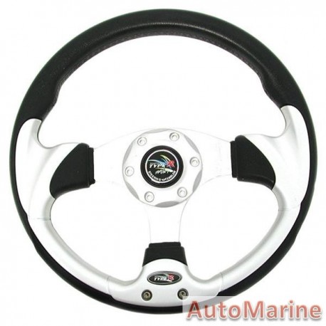 Steering Wheel - Silver and Polyeurathane