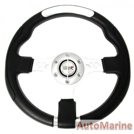 Steering Wheel - Silver and Polyeurathane