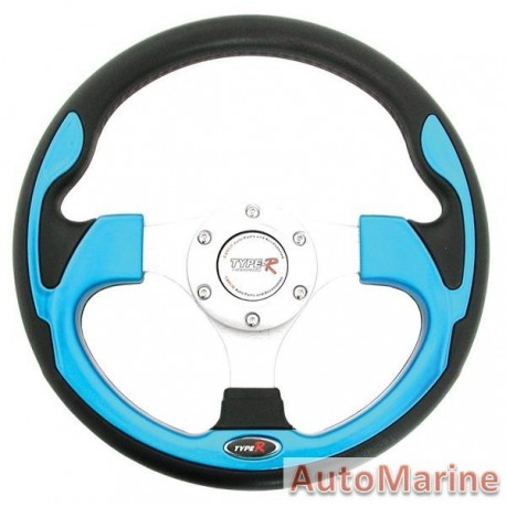 300mm Steering Wheel - Blue