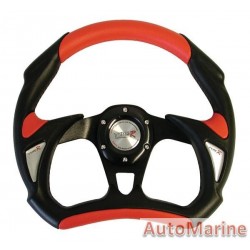 Steering Wheel - Polyeurathane - Red - 320mm