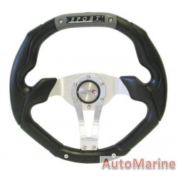 350mm Steering Wheel - PVC - Grey