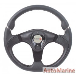 350mm Steering Wheel - PVC - Black