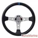 Steering Wheel - PVC - 350mm - Black and Blue