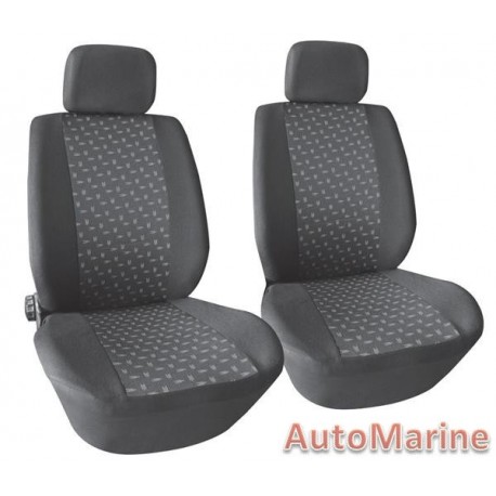 4 Piece Front Seat Cover Set - Grey Seat Cover Set