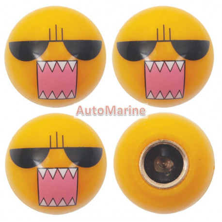 Valve Cap - 4 Piece - Angry Face