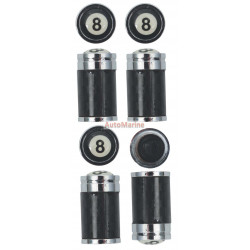 Valve Caps - 4 Piece - 8 Ball - Carbon