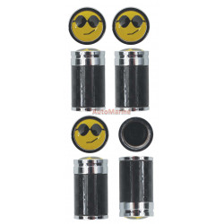 Valve Caps - 4 Piece - Boy Face - Carbon