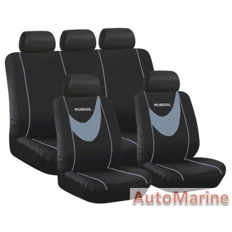 9 Piece Mamdial - Grey Seat Cover Set