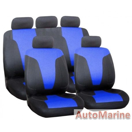9 Piece Rapid - Blue Seat Cover Set