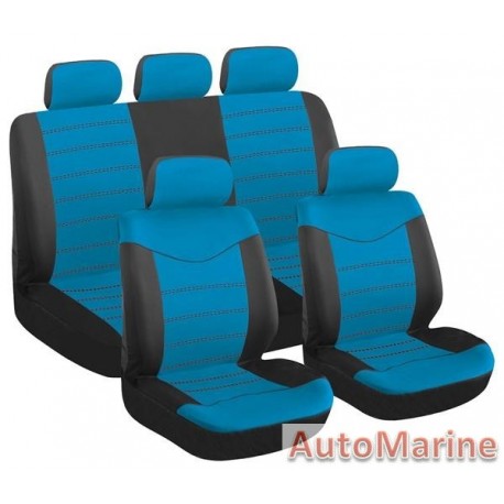 9 Piece X Type - Blue Seat Cover Set