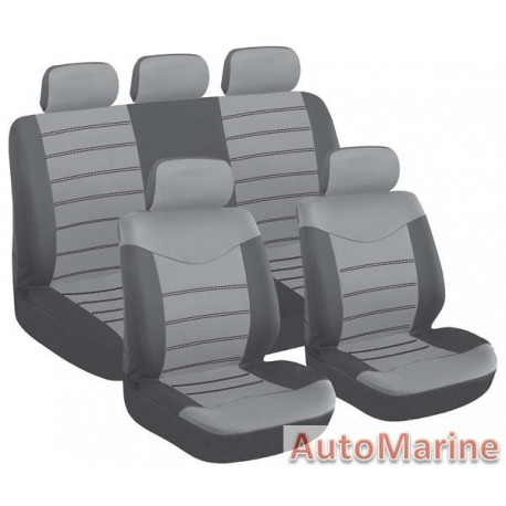 9 Piece X Type - Grey Seat Cover Set