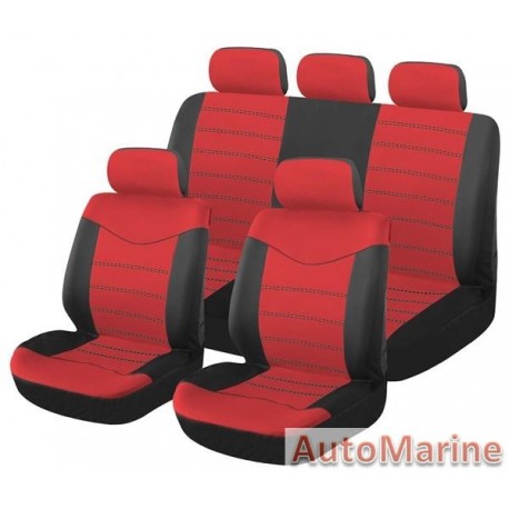 9 Piece X Type - Red Seat Cover Set