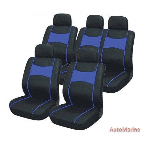 10 Piece SUV Seat Cover Ser - Blue Seat Cover Set