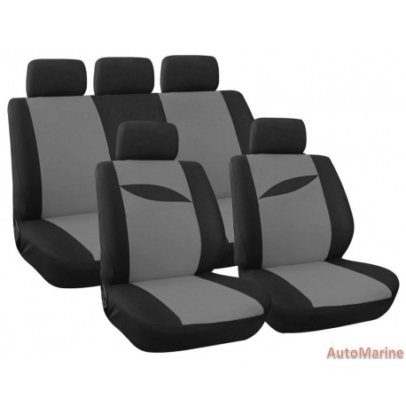 9 Piece Leaf - Grey Seat Cover Set