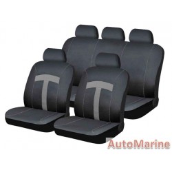 9 Piece T-Style - Grey Seat Cover Set