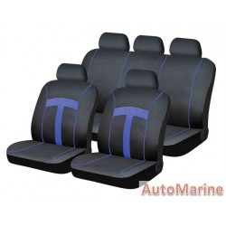 9 Piece T-Style - Blue Seat Cover Set