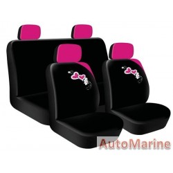 8 Piece Heart Blossoms - Pink Seat Cover Set