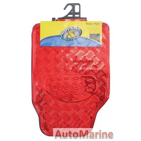 Car Mat Set - Red