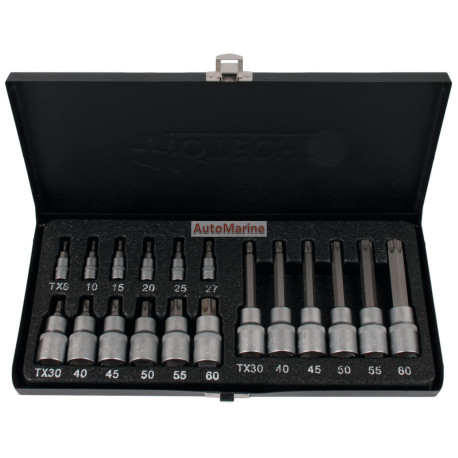 Torx Bit Socket Set - 1/4 and 1/2 Inch Drive - 18 Pieces - Hoteche