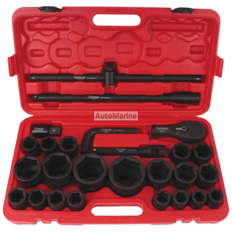 Socket Set - 3/4 and 1 Inch Drive - 26 Pieces - Hoteche