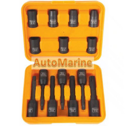 E Socket and Torx Bit Socket Set 1/2 Inch Drive - 14 Pieces - Hoteche