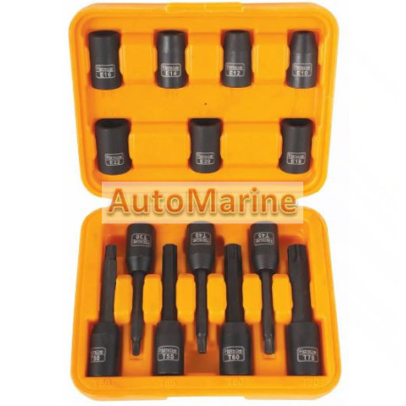 E Socket and Torx Bit Socket Set 1/2 Inch Drive - 14 Pieces - Hoteche