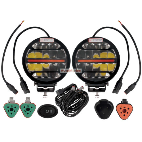 LED Spot Lamp with Amber DRL 90W - 10-30V - 9000 Lumens