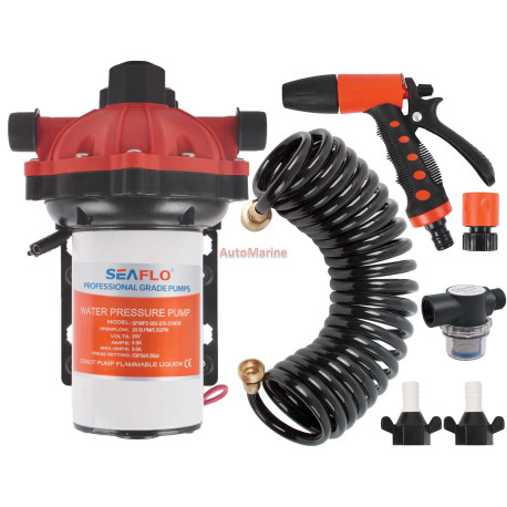 Seaflo Wash Pump Kit - 24V 20.8 LPM - 7 Piece