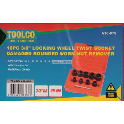 Worm Nut Remover Kit for Locking Wheel Nuts - 3/8 Inch Drive